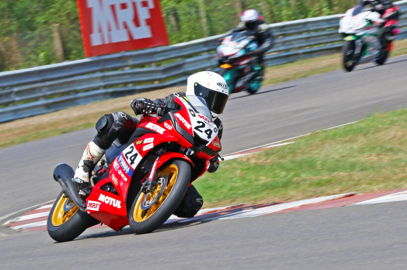 Ann Jennifer on way to winning the Girls (Stock 165cc) race for a double (June 8)