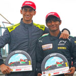 Pune teenagers, Sai Shiva Sankaran (left, MRF F1600 race winner) and Arjun Chheda (MRF F2000 race winner) (July 19)