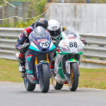 Sarthak Chavan (75) edging out Rahil Pillarisetty (88) in a photo-finish to win the Pro-Stock 301-400cc race (June 7)