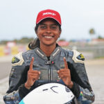 Jagathishree Kumaresan, who won a double in the Girls (Stock 165cc) category (Aug 02)