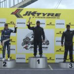 From Left to Right Winners of JK Tyre LEvitas Cup- Mira Erda, Jai Prashanth Venkat and Nitin A R