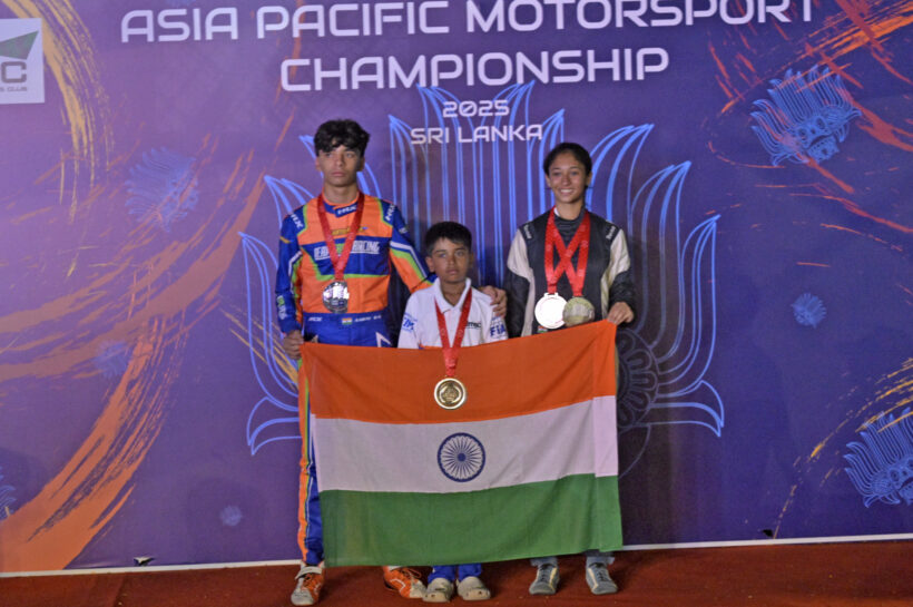 Medal winners for India on Sunday (left to right) - Aarav Dewan (Silver), Aaruthran Prabhu (Gold) and Tarushi Vikram (Silver)