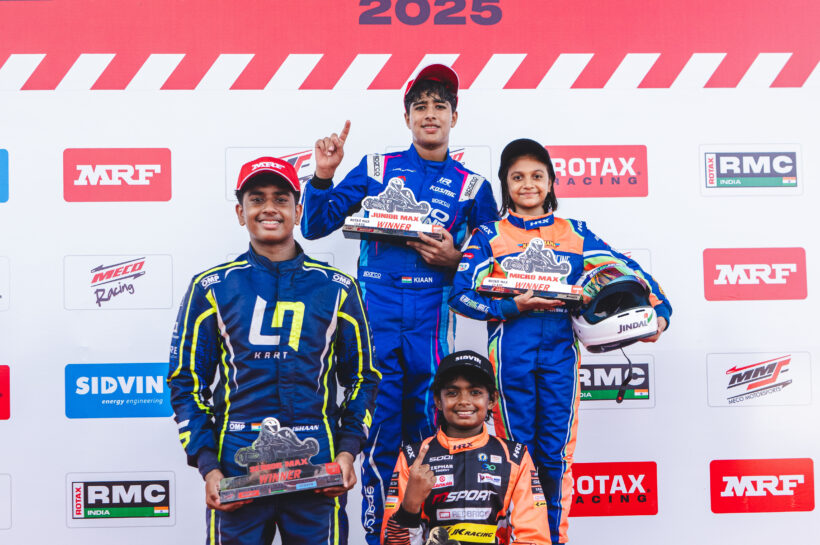 The winners (left to right) - Ishaan Madesh, Kiaan Shah, Arshi Gupta and Rivaan Dev Preetam (sitting) (Aug 31)