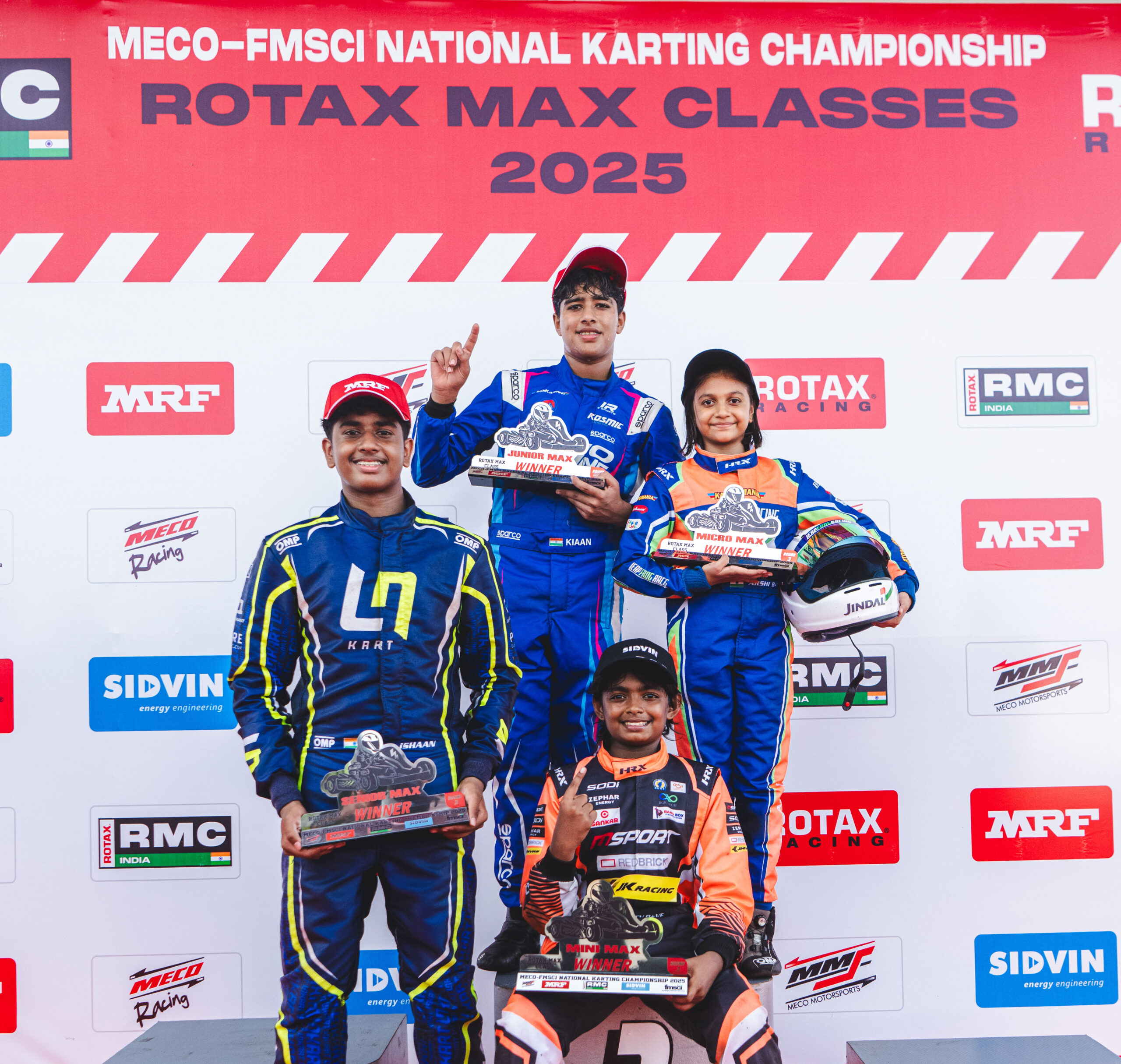 The winners (left to right) - Ishaan Madesh, Kiaan Shah, Arshi Gupta and Rivaan Dev Preetam (sitting) (Aug 31)