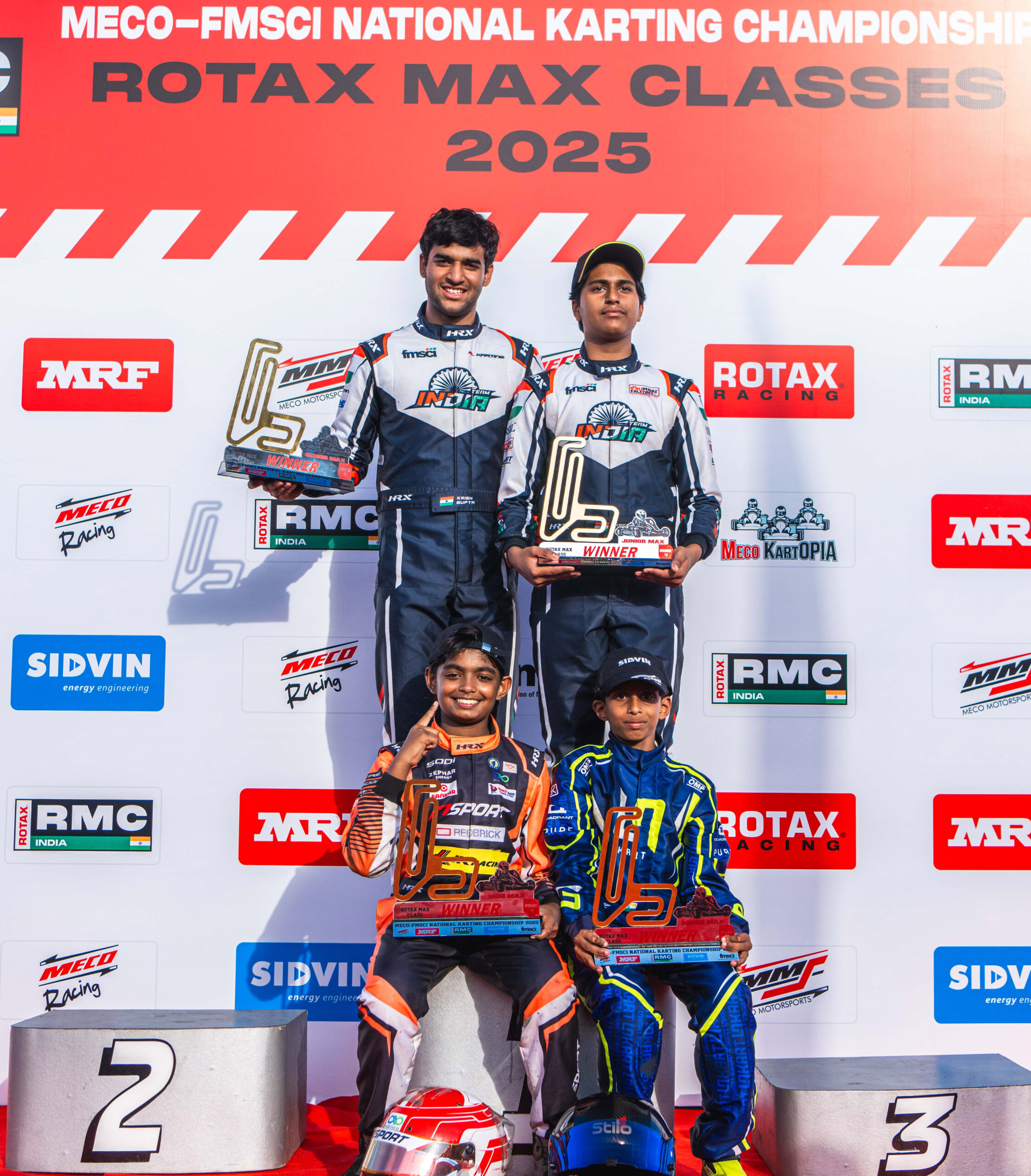 The winners (left to right) - Krish Gupta and Arafath Sheikh (standing), Rivaan Dev Preetham and Shiv Tummala (seated) (Sept 14)