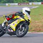 Hyderabad's Rajender Beedani (MAI Racing) who qualified for pole position in the Stock 165cc (Novice) category (Oct 3)