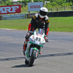 Rahil Pillarisetty celebrating his win in the Pro-Stock 301-400cc Open race (Oct 5)