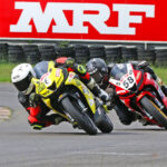 Rajender Beedani (6) on way to a double in the Stock 165cc (Novice) race (Oct 5)