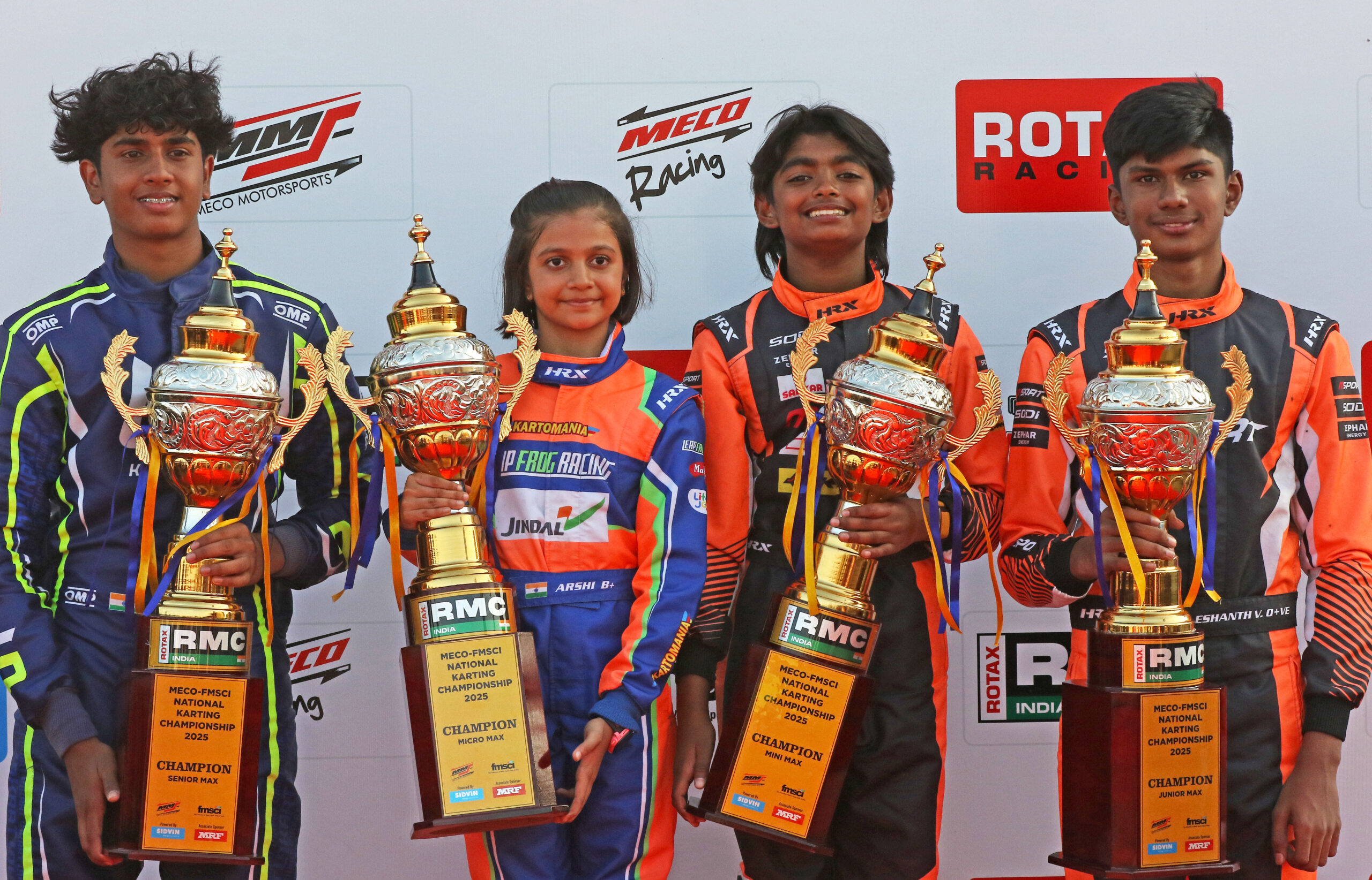 National Champions (left to right) - Ishaan Madesh (Senior), Arshi Gupta (Micro), Reevan Dev Preetham (Mini) and Eshanth Vengatesan (Junior) (Nov 9)