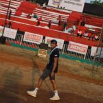 Rugved Barguje, the championship leader in top class, at the track walk in Raipur on Saturday