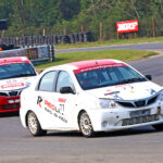 Akshay Muralidharan (No.77), winner of the MRF Saloons race (Jan 04)