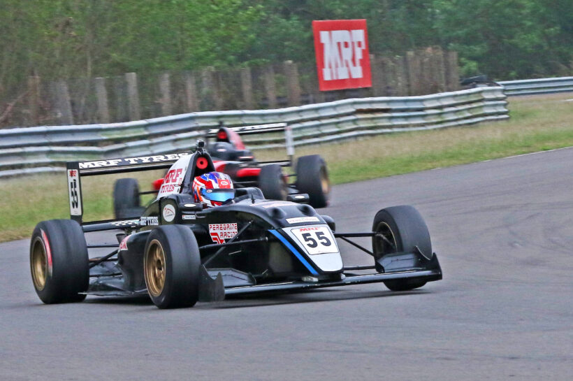 Ishaan Madesh (55) en route to winning the MRF F2000 race (Jan 24)