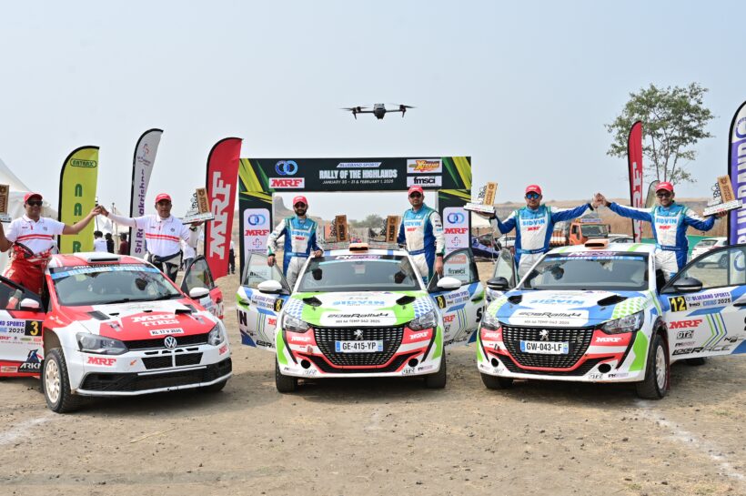 Top three winners of Rally of Highlands, Indore 1feb2026
