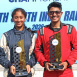Bengalurus Tarushi Vikram and co-driver Athreya Kousgi who won the titles in the Ladies and Junior INRC categories (April 19)