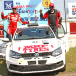 Karna Kadur (left) and co-driver Kumar Ramaswamy celebrating their victory in the 49th South India Rally (April 19)