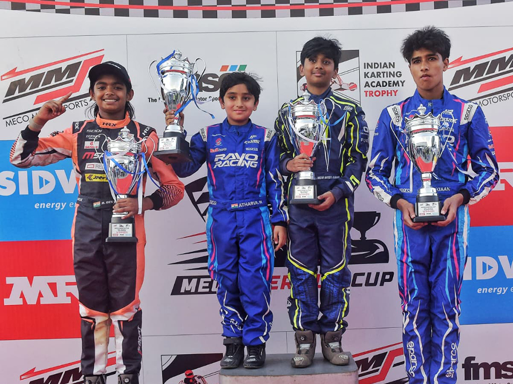 The top 4 after Round-1 (from left to right) - Rivaan Dev Preetham, Atharv Hemani, Micah Hayden Andrews and Kiaan Shah