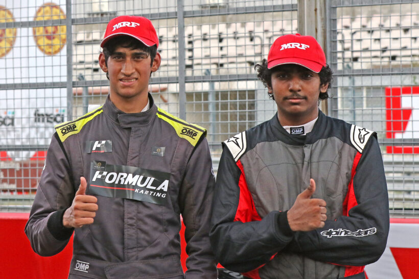 The winners...Saishiva Sankaran (left, MRF F2000) and Gyan s (MRF F1600) (Aug 22)